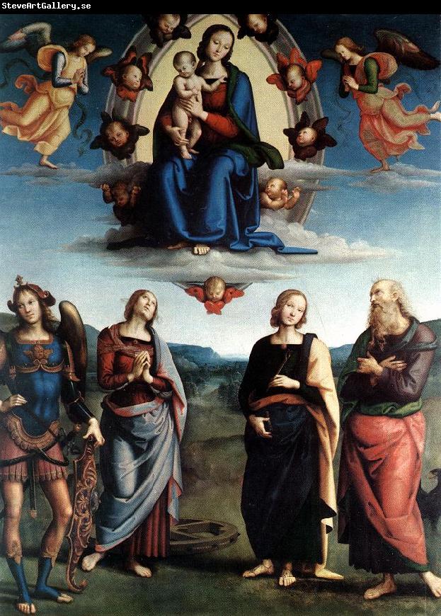 PERUGINO, Pietro Madonna in Glory with the Child and Saints f